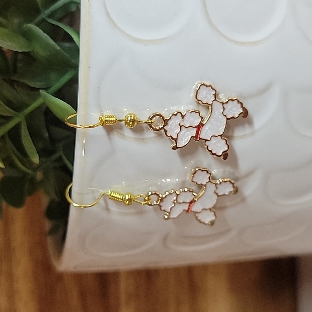 POODLE CHARM EARRINGS - Picture 4 of 5